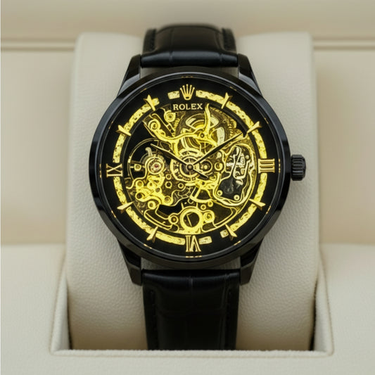 Rollie Automatic Leather Watch